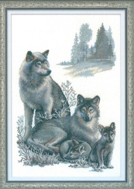 Вышивка "Волки"
