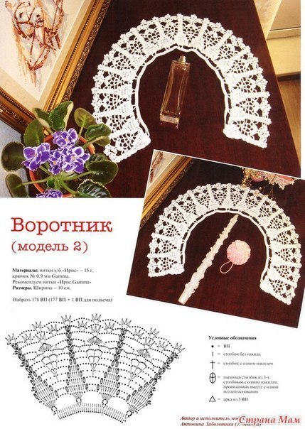 воротничок, белый воротничок, крючком воротничок, воротнички крючком схемы, вязание крючком воротничков, вязание воротничков крючком схемы, схемы, схемы крючком, схемы вязания, вязание, вязание крючком, схемы вязания