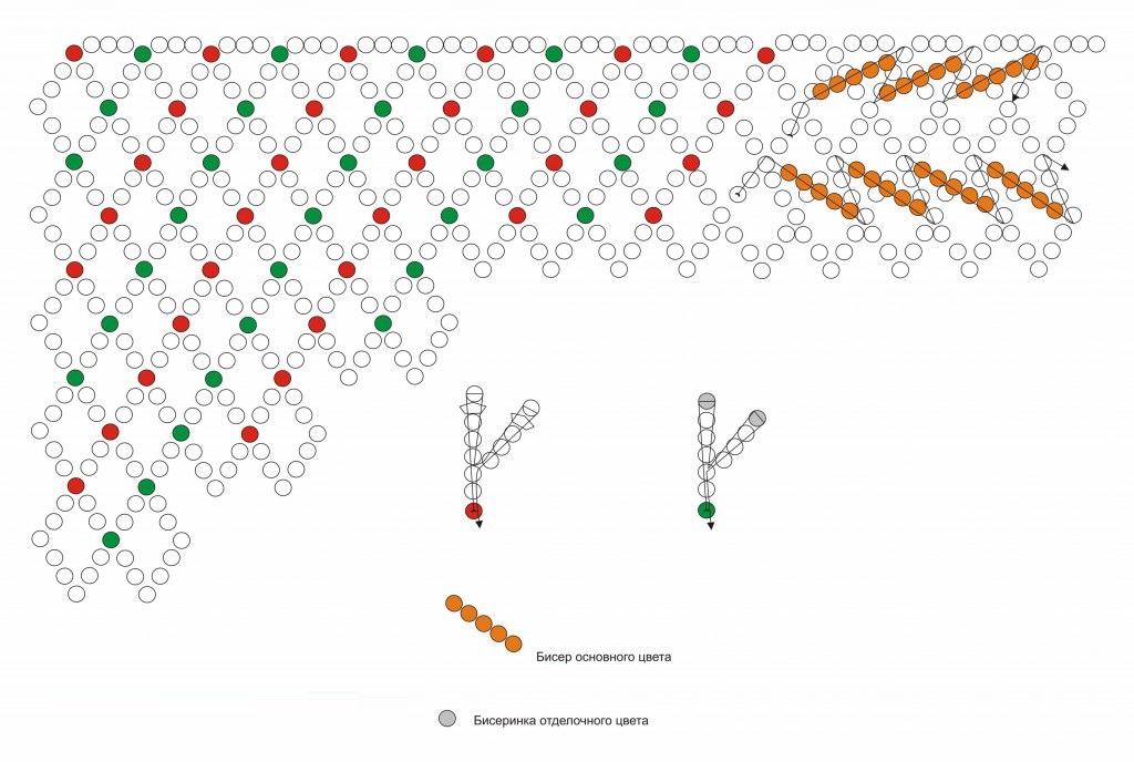Бисерная сетка для браслета схема